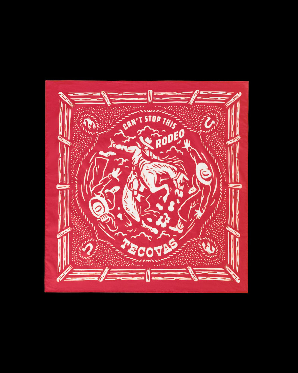 Front view of Gameday Bandana - Red on plain background