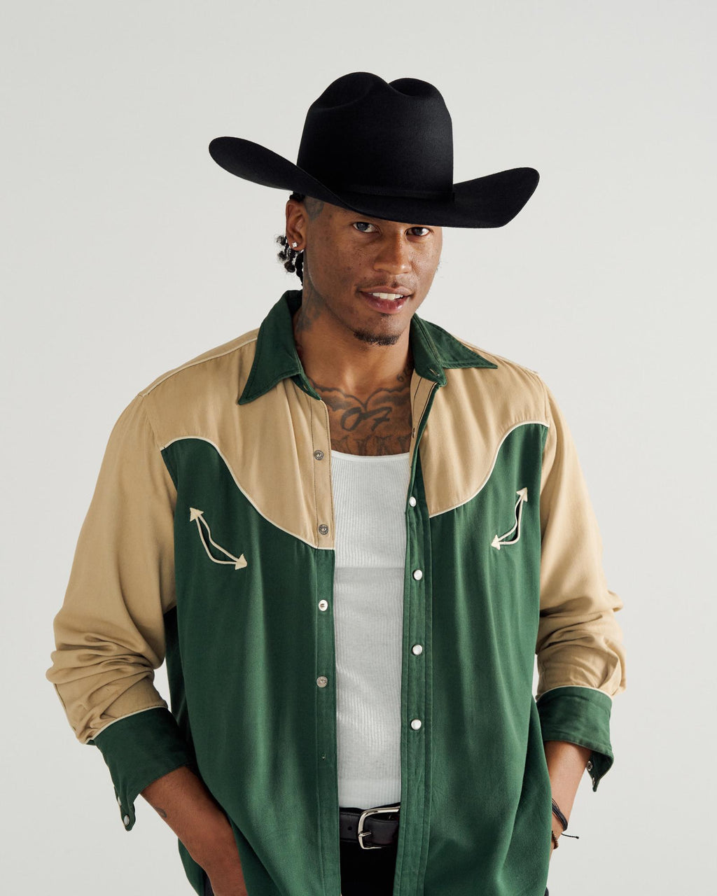 View of Cattleman Wool Cowboy Hat - Black