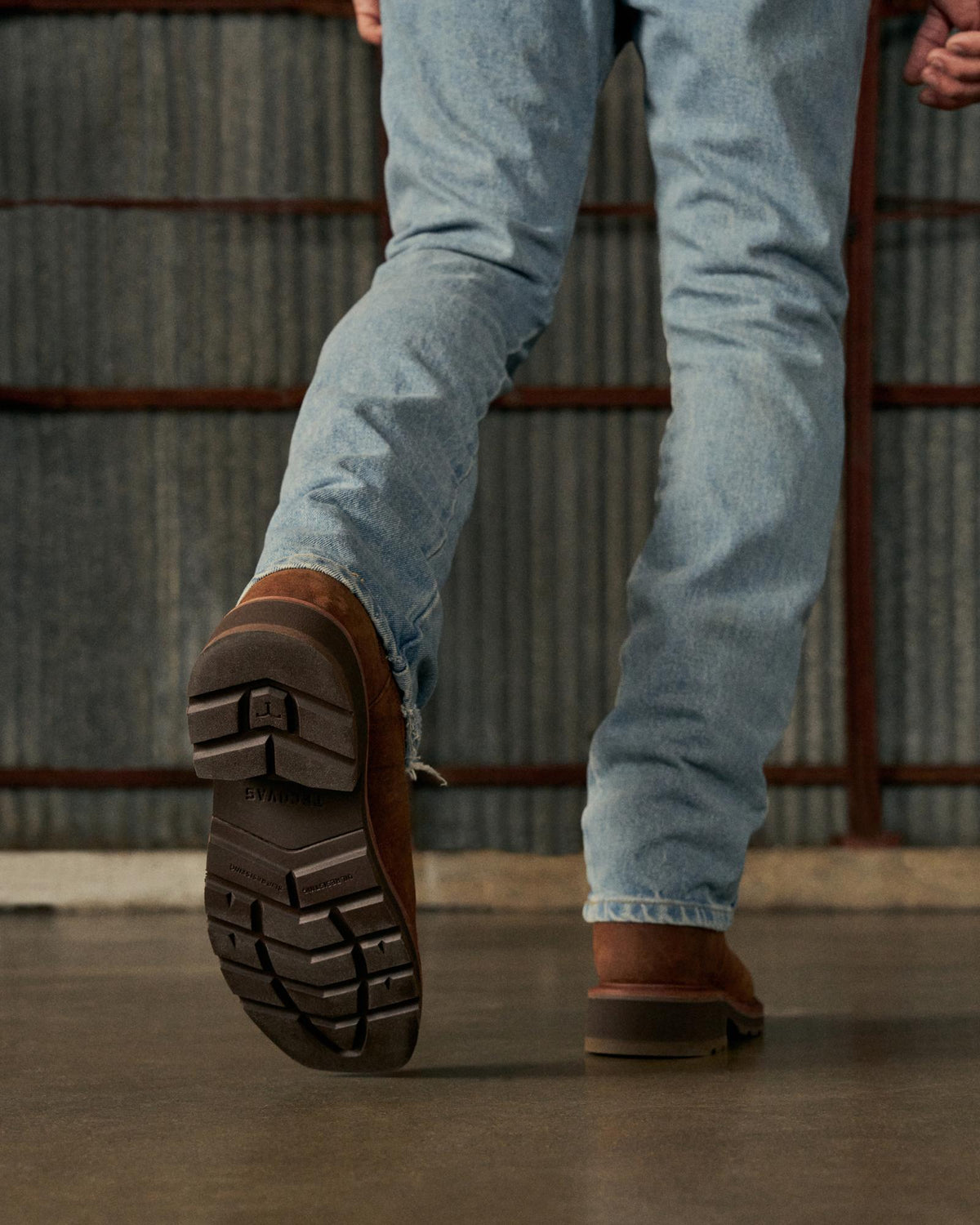 Toe view of LongHaul Waterproof Square Soft Toe Work Boot - Rust Cowhide on plain background