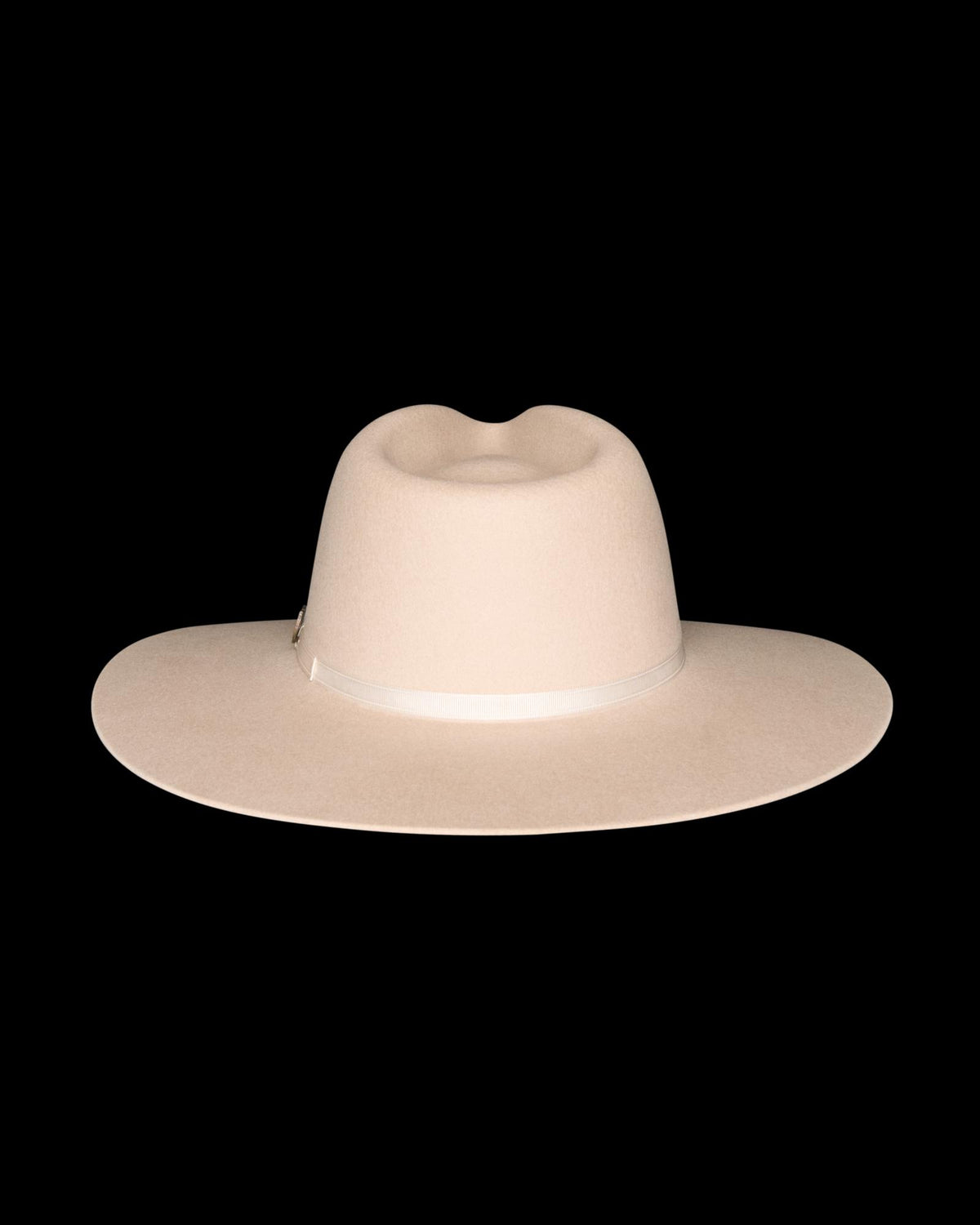 Back view of The Belle Wool Cowgirl Hat - Cream on plain background