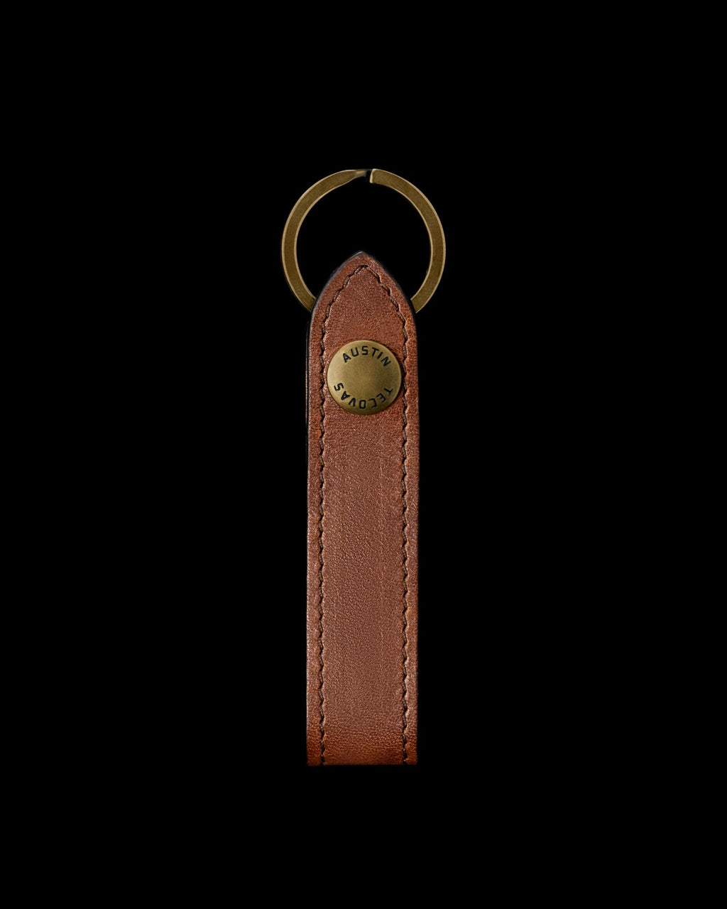 Front view of Bartlett Keychain - Cognac on plain background