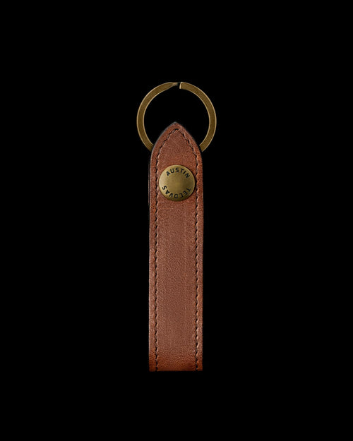 Front view of Bartlett Keychain - Cognac on plain background