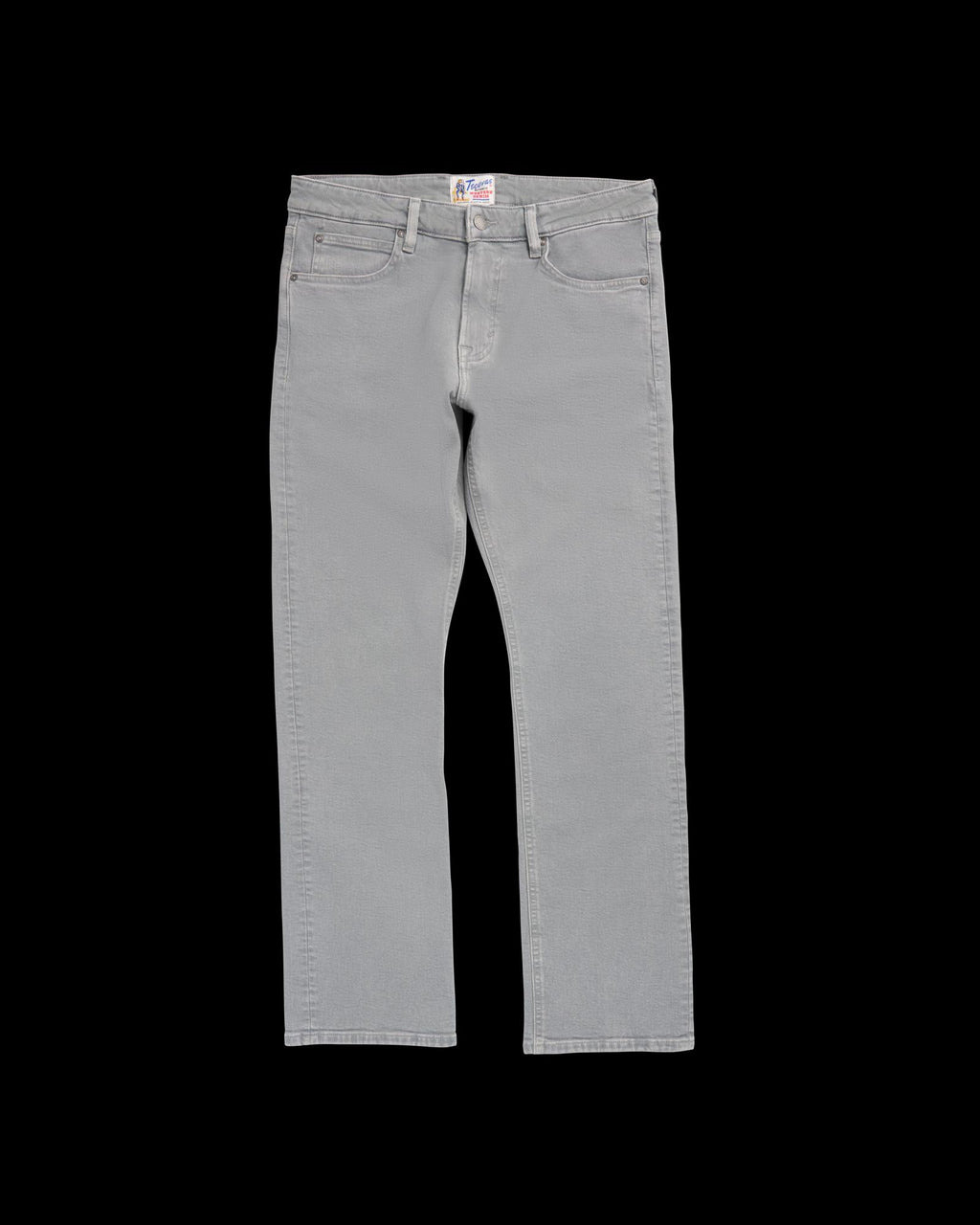 Front view of Men's Slim Straight Stretch Twill - Light Gray on plain background