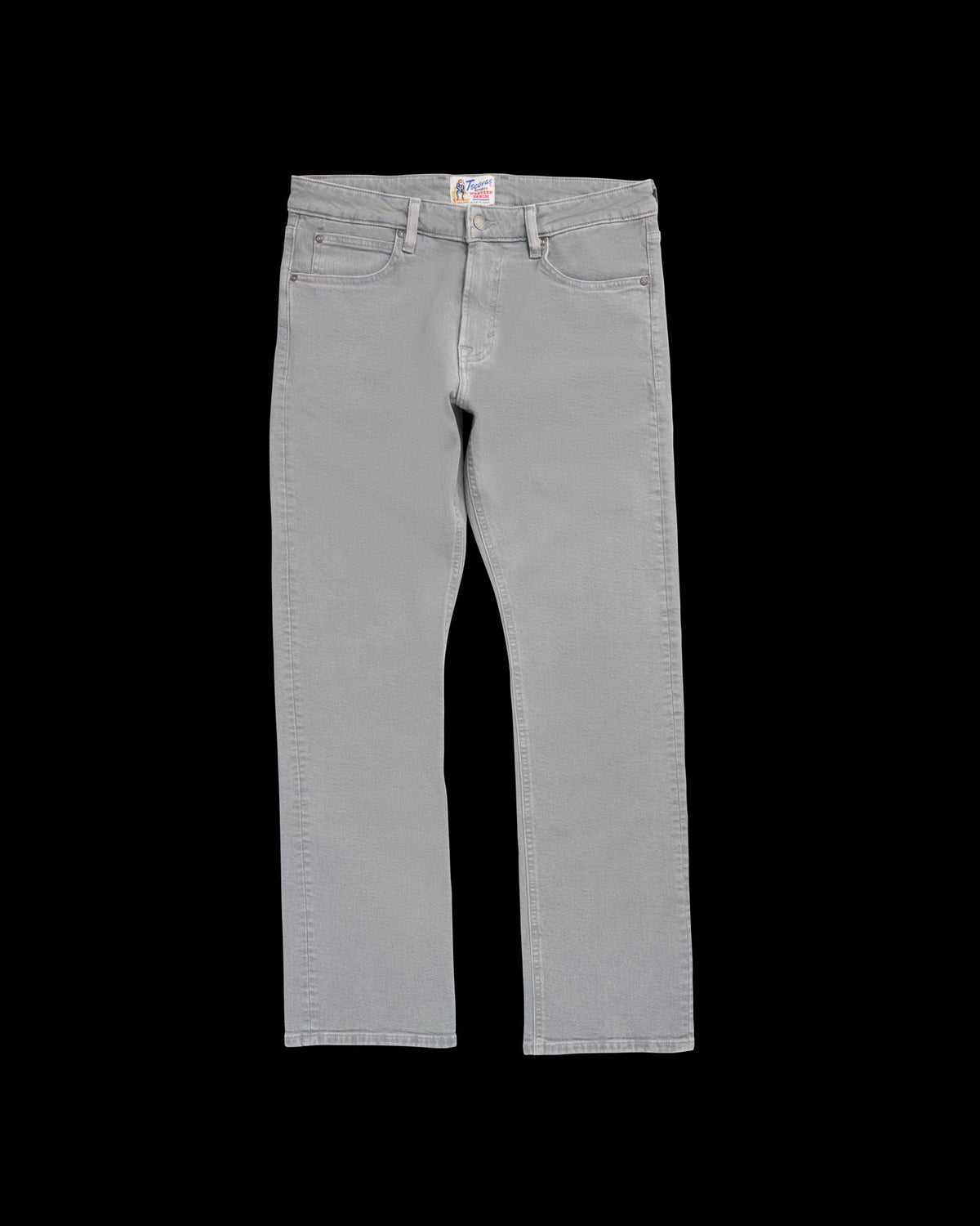 Front view of Men's Slim Straight Stretch Twill - Light Gray on plain background