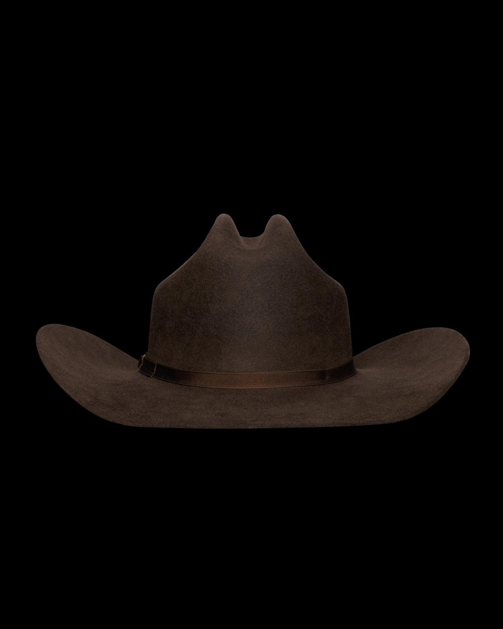 Back view of Cattleman Fur Cowboy Hat - Umber on plain background
