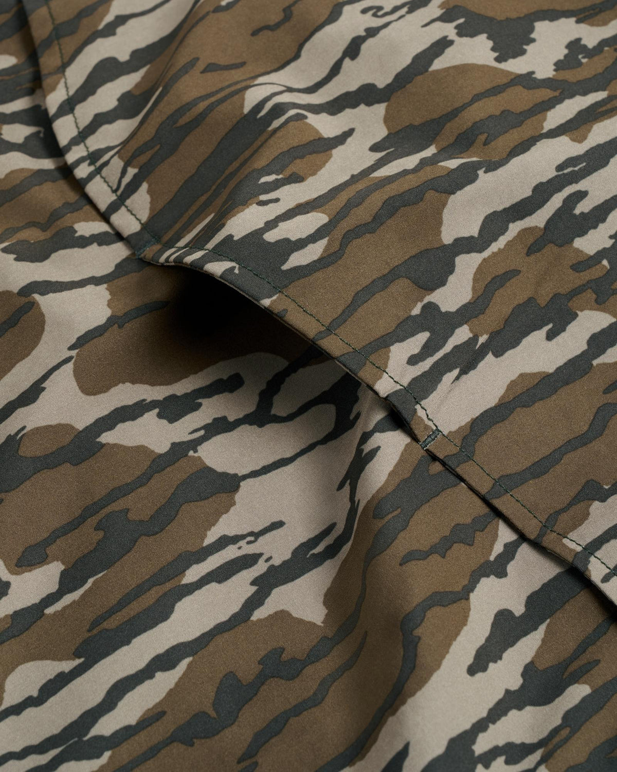 Closeup view of Men's Tecovas x Mossy Oak Performance Western Short Sleeve - Original Bottomland
