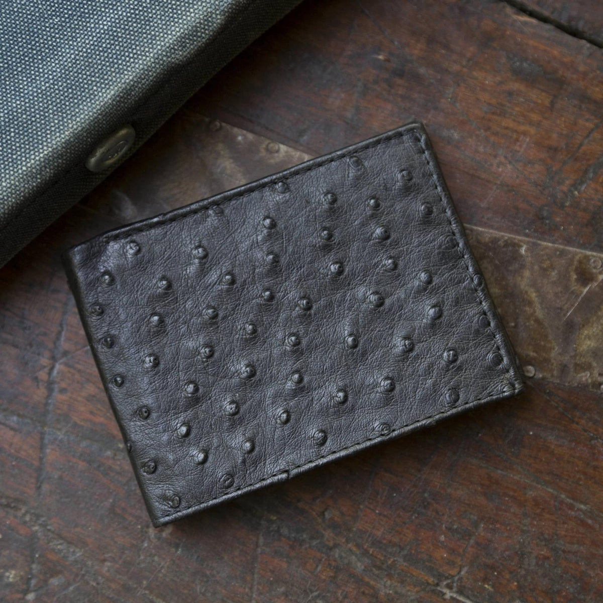 Ostrich Billfold - Midnight
