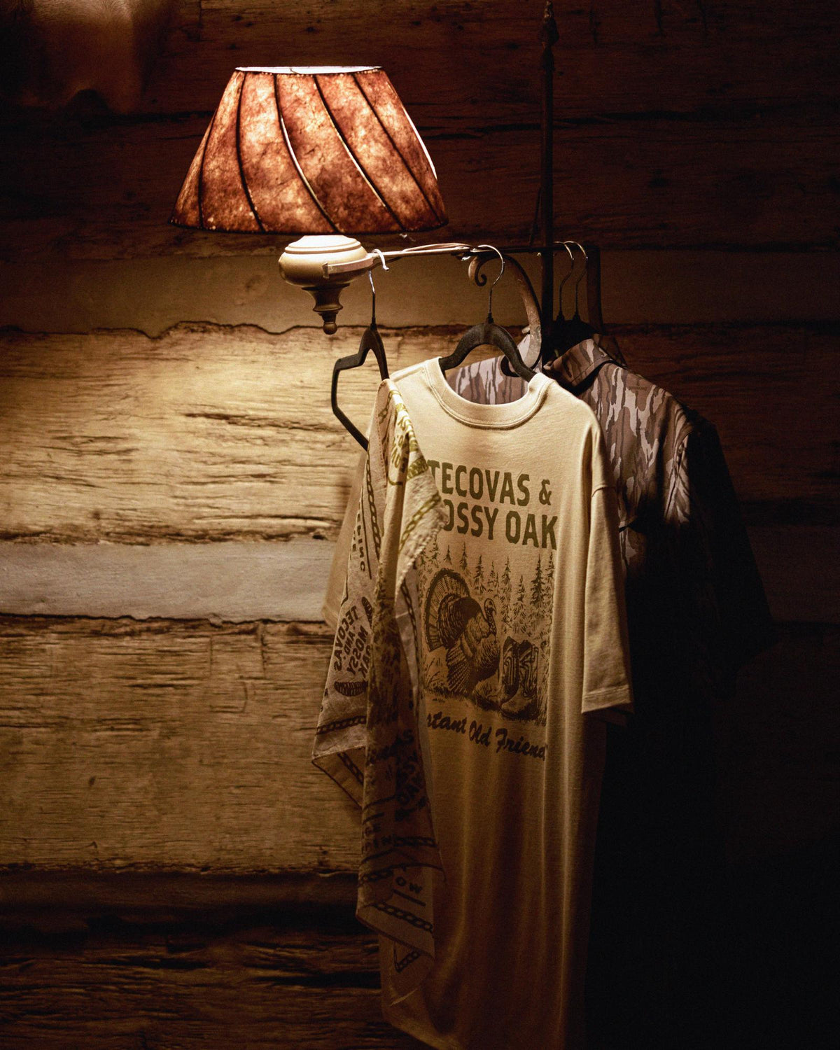 View of Men's Tecovas x Mossy Oak Turkey &amp; Boots T-Shirt - Khaki/Olive