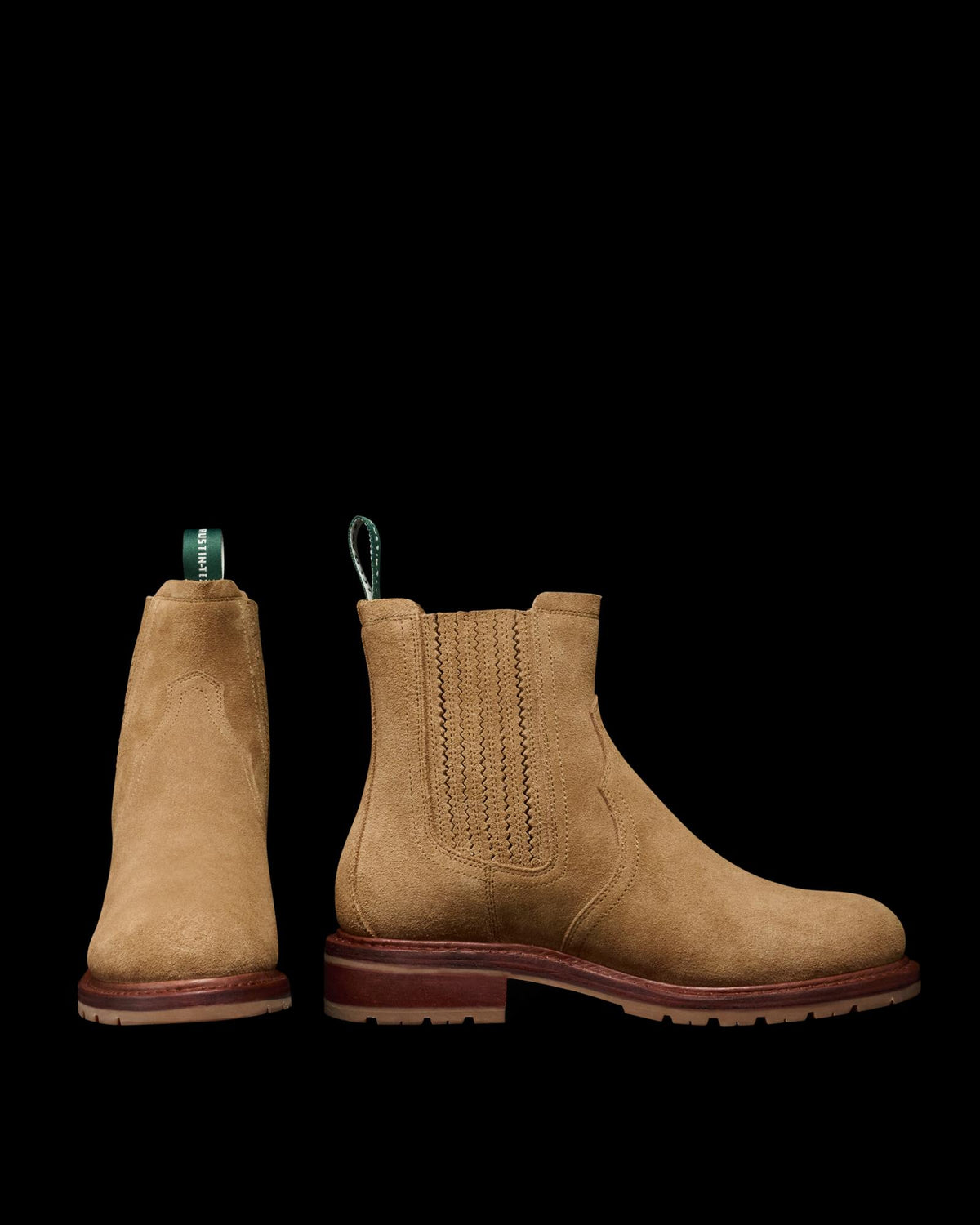 Pair view of The Rugged Chelsea - Sahara Suede on plain background