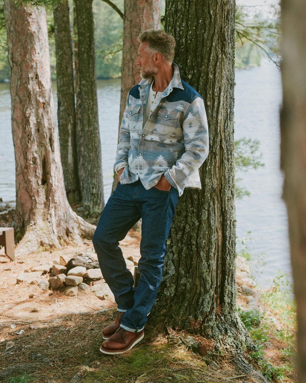 View of Men's Southwest Shacket - Multi
