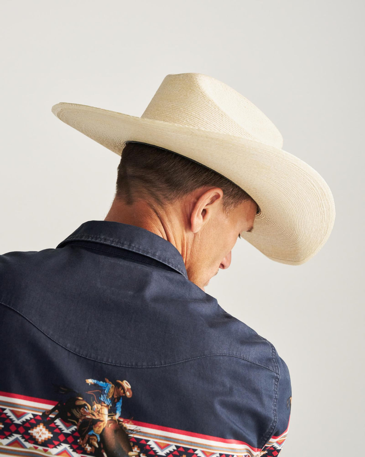 View of Cattleman Palm Cowboy Hat - Natural
