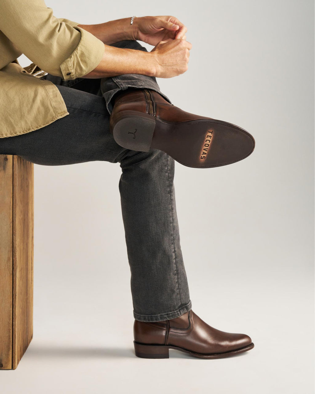 View of The Dean - Iced Tea Cowhide