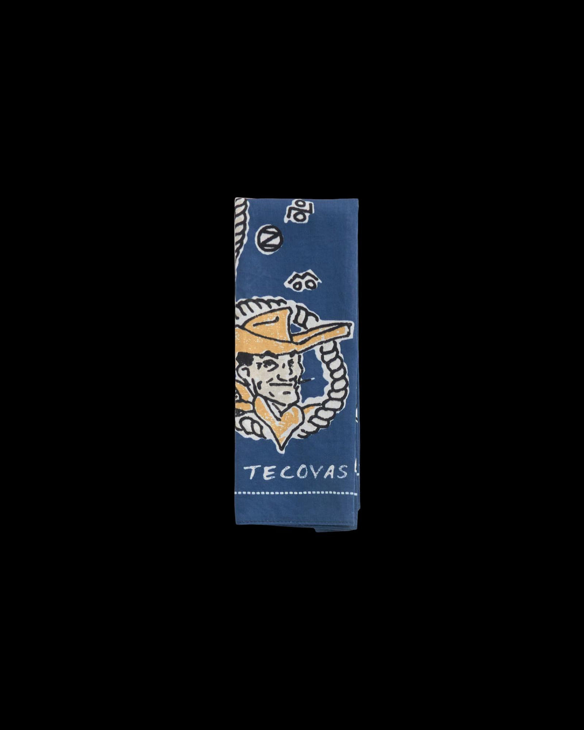 Folded view of Sheriff Bandana - Navy on plain background