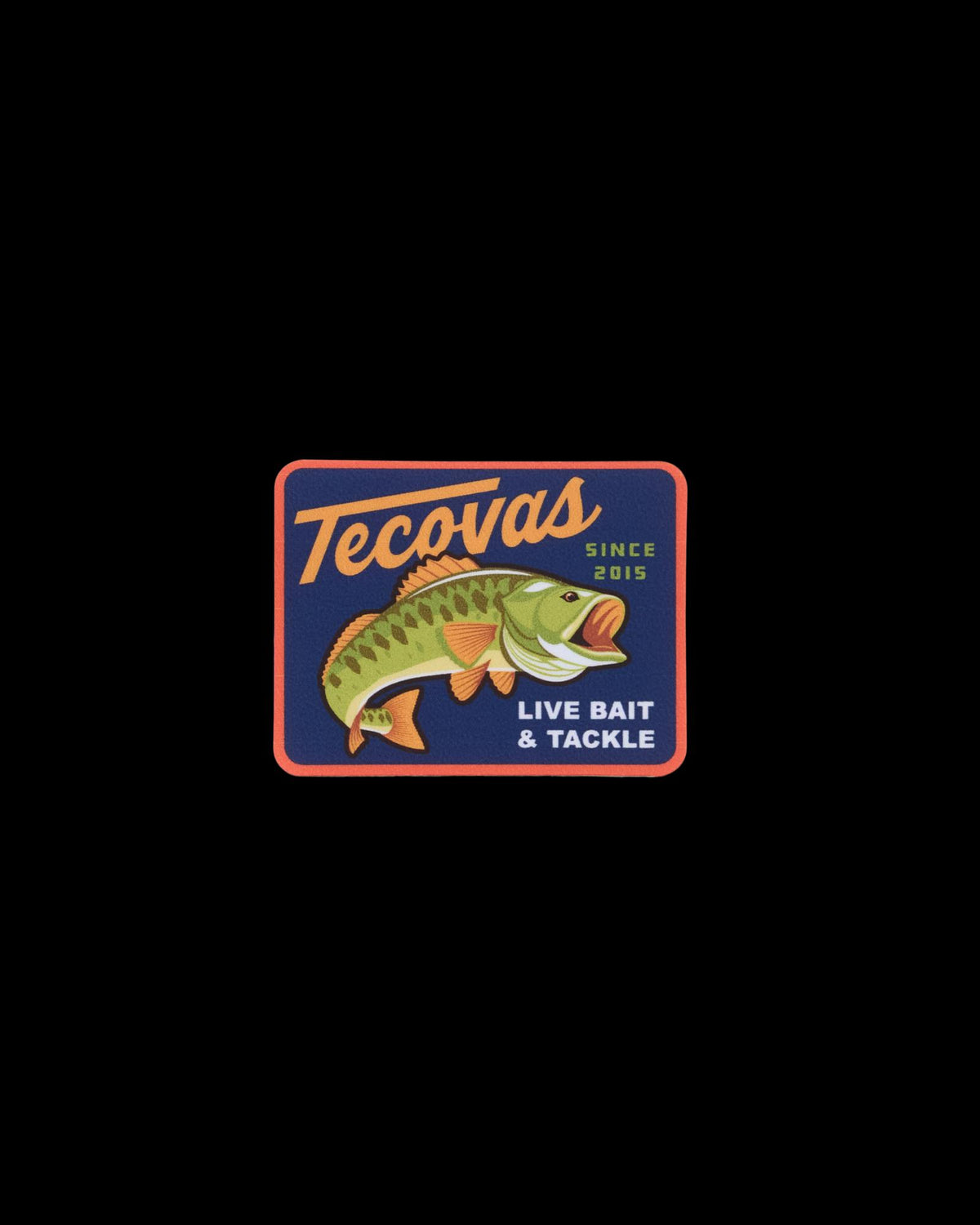 Front view of Live Bait & Tackle Sticker - Multi on plain background