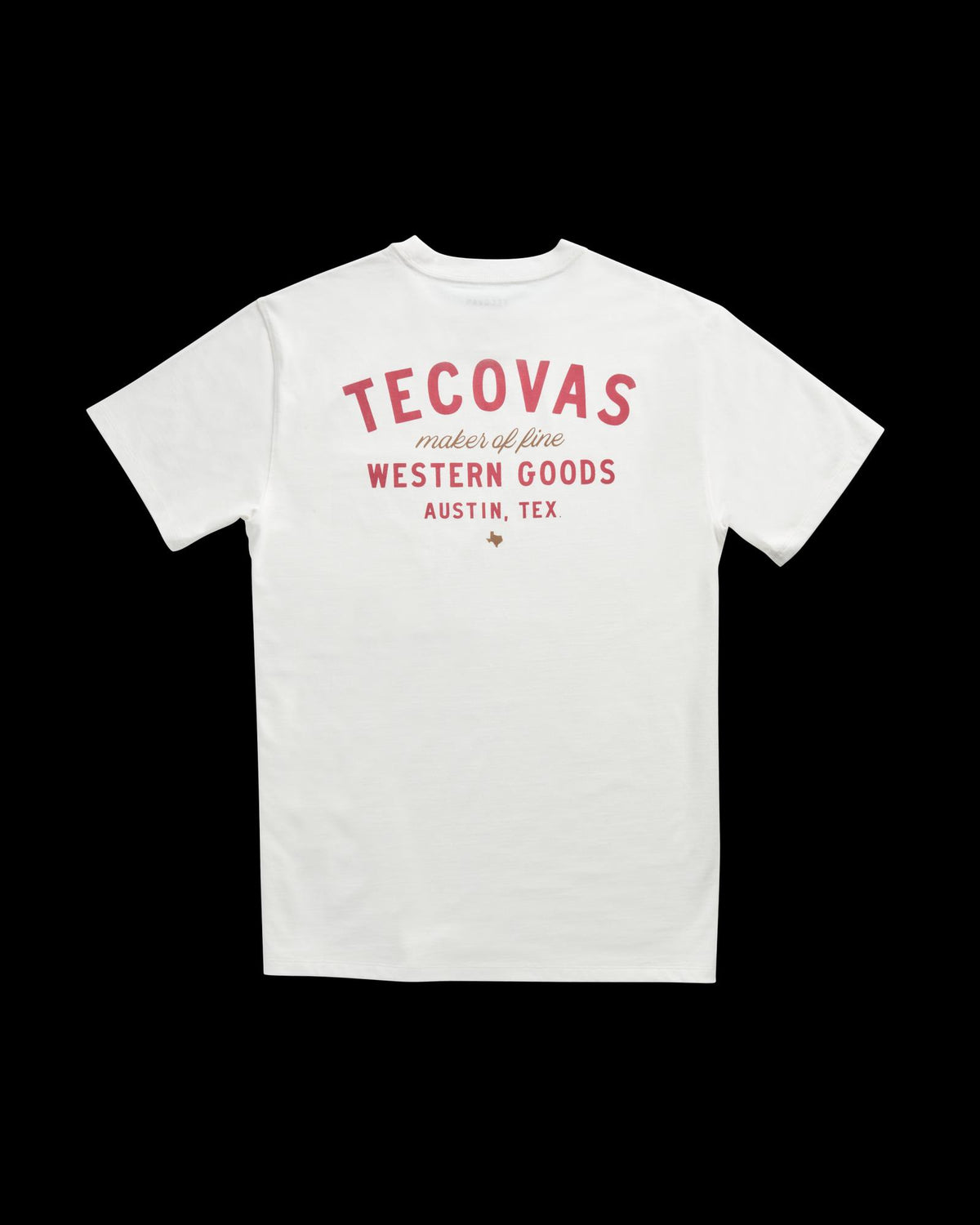 Closeup detail view of Men's Fine Makers Pocket Tee - Bone / Red