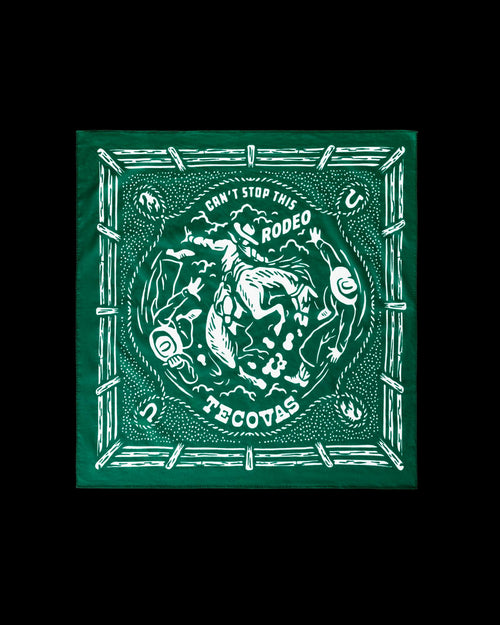 Front view of Gameday Bandana - Green on plain background