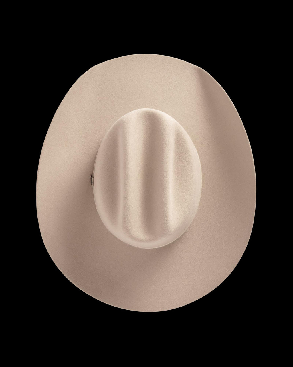Top view of Cattleman Wool Cowboy Hat - Khaki on plain background