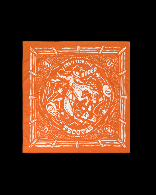 Front view of Gameday Bandana - Burnt Orange on plain background