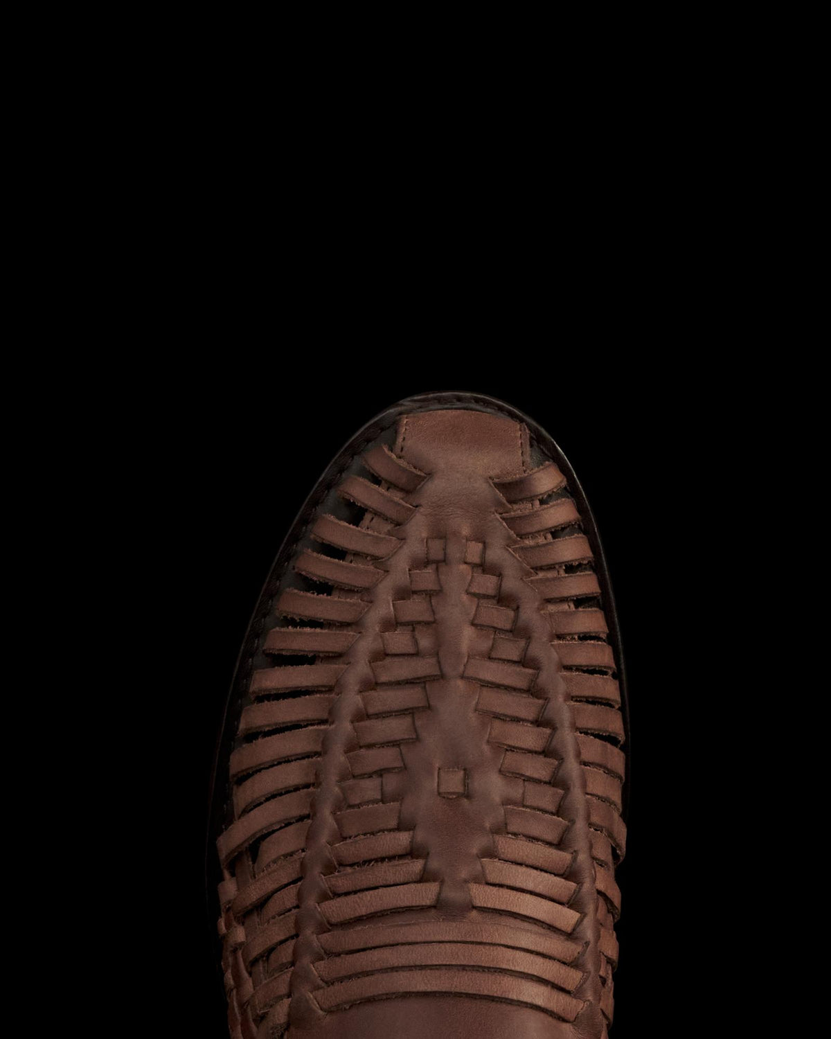 Toe view of The Mateo - Oak on plain background