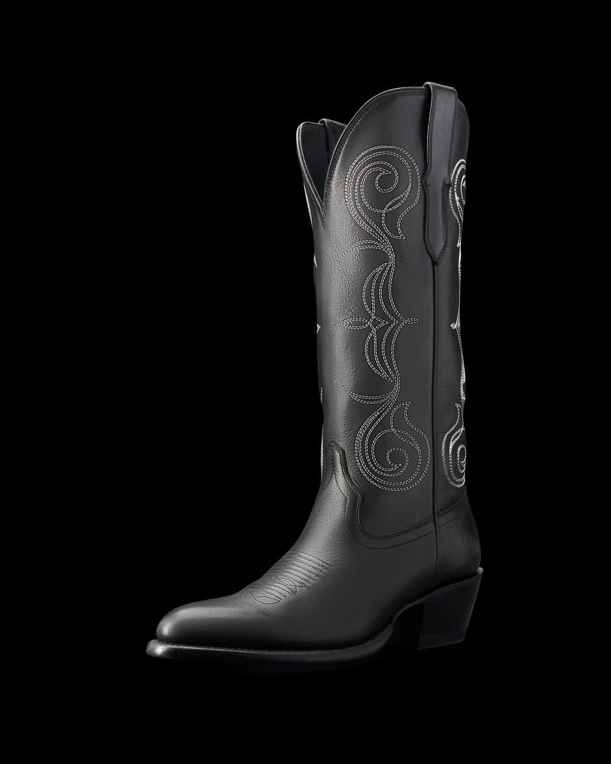 Quarterfront view of The Jane - Midnight Suede on plain background