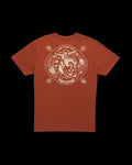 Closeup detail view of Men's Can't Stop Pocket T-Shirt - Orange Rust/Bone
