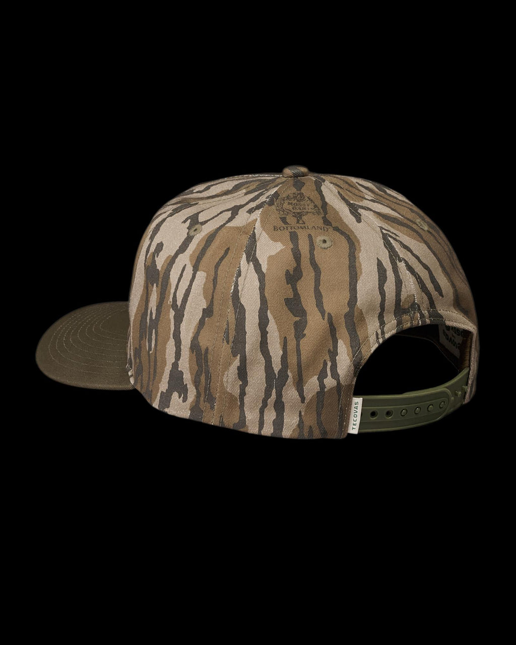 Quarterback view of Tecovas x Mossy Oak Original Bottomland Hat - Original Bottomland on plain background