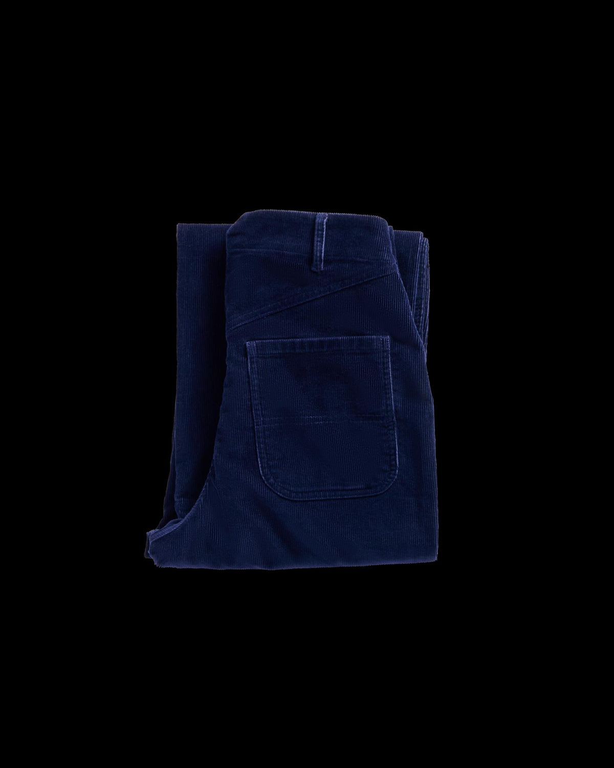 Folded view of Women's Corduroy Carpenter Pant - Navy on plain background
