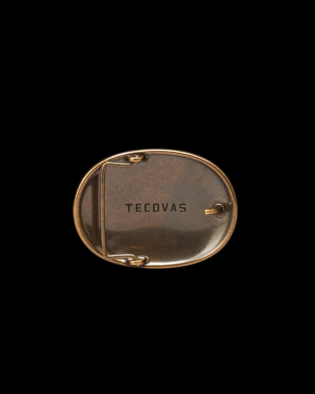 Back view of Hammered Buckle - Antique Brass on plain background