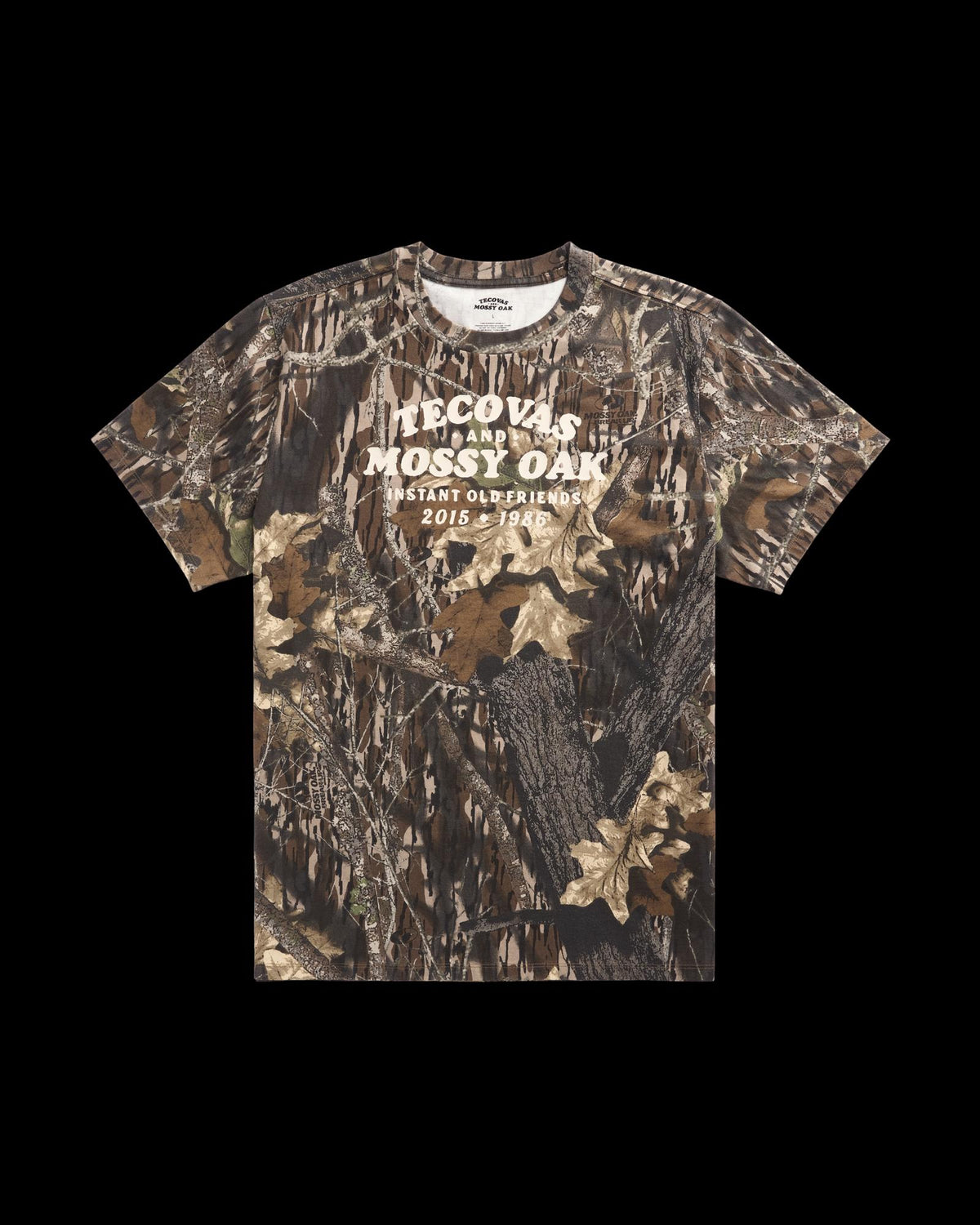 Front view of Men's Tecovas x Mossy Oak Original Break Up T-Shirt - Original Break-Up on plain background