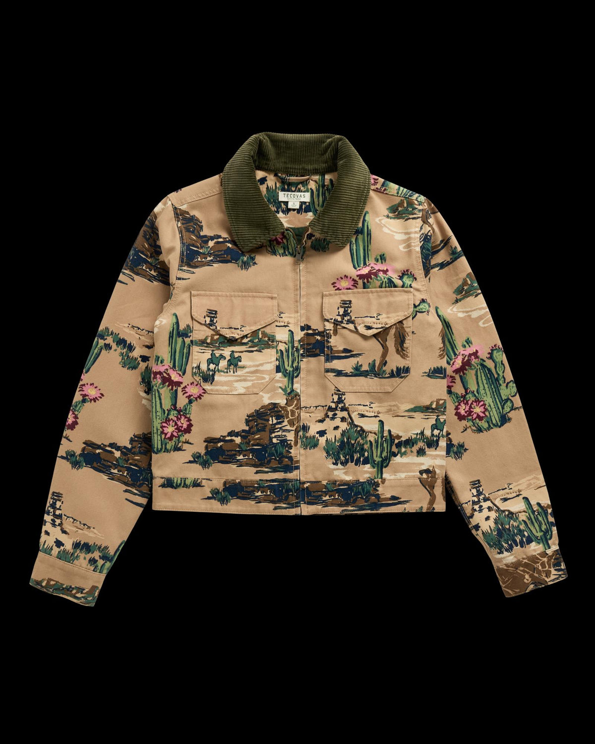 Front view of Women's Western Mechanic's Jacket - Tan on plain background