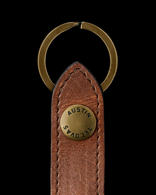 Closeup view of Bartlett Keychain - Cognac