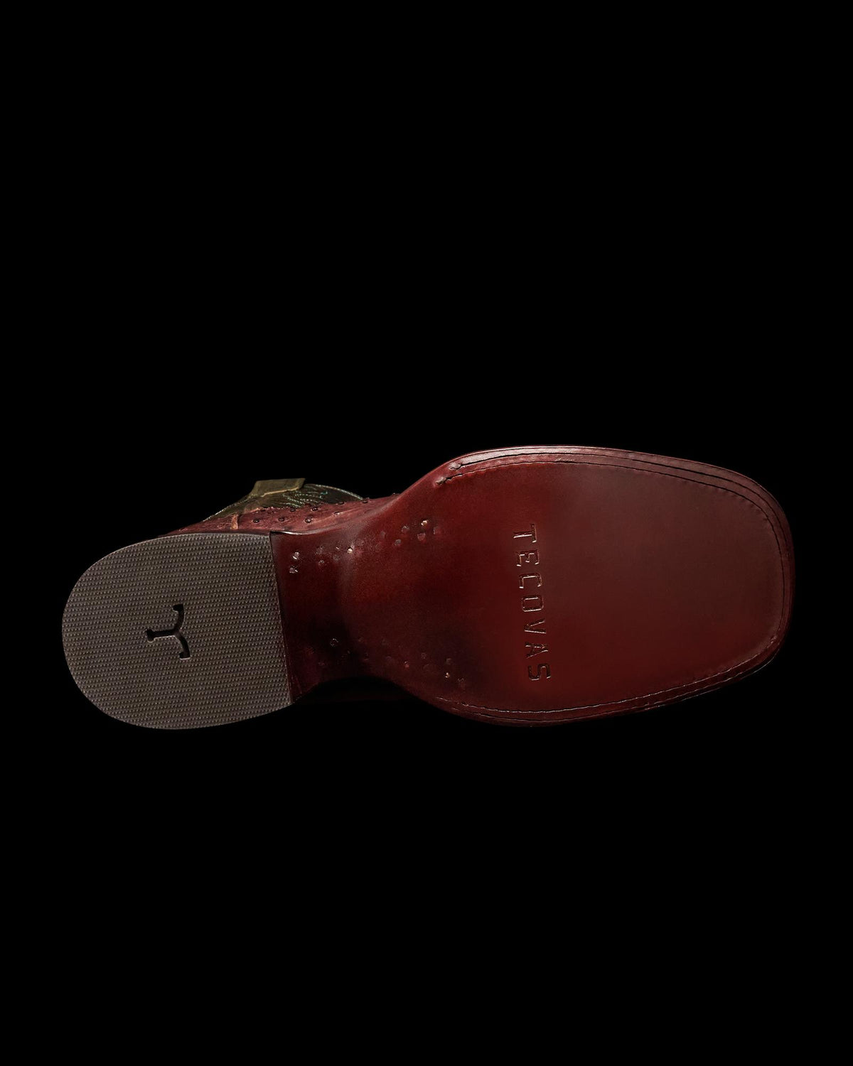 Sole view of The Emmitt II - Tobacco Ostrich on plain background