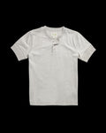 Front view of Men's Standard Issue Short Sleeve Henley - Gray Heather on plain background
