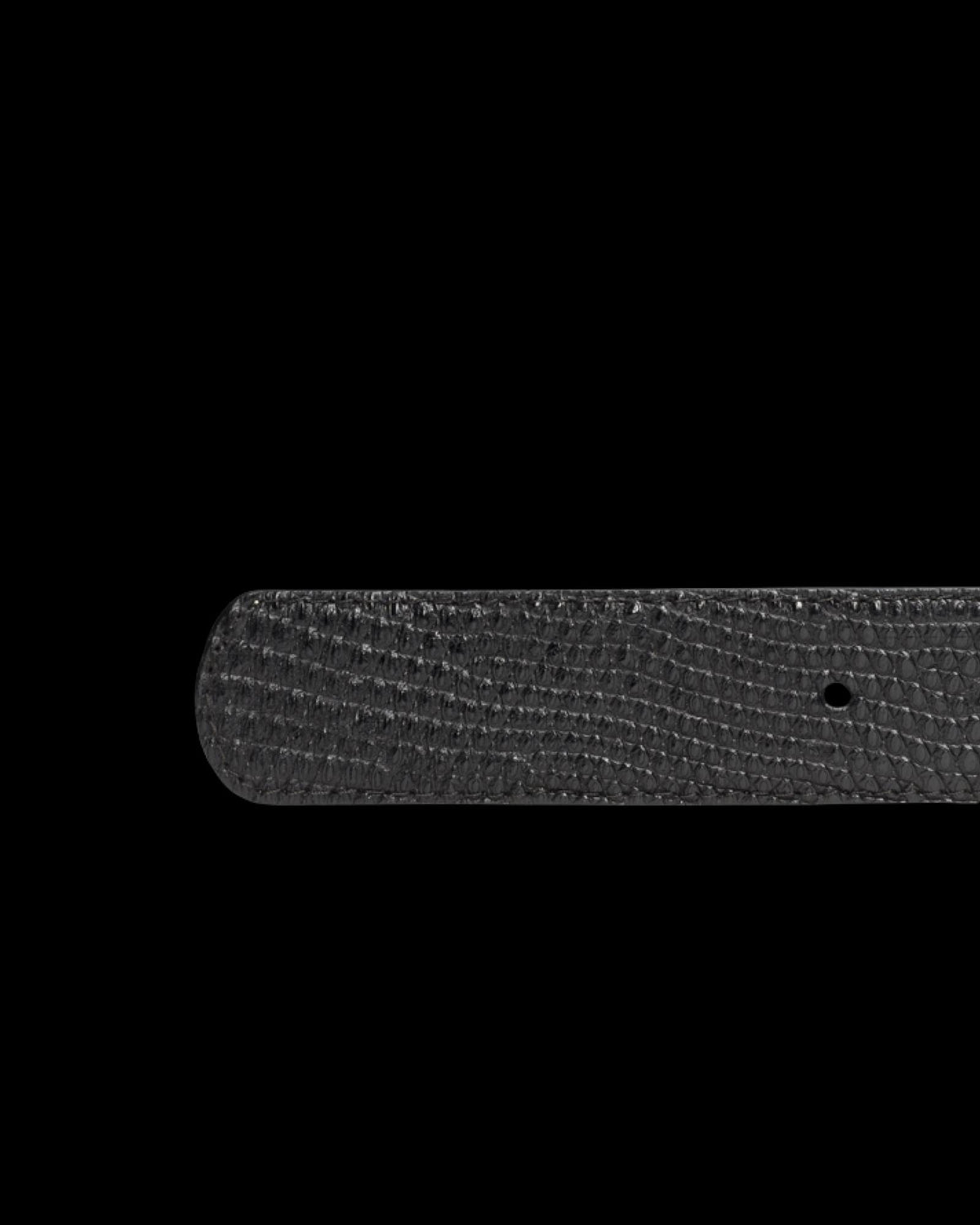 Closeup view of Men's Lizard Belt II - Midnight