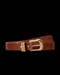 Front view of Women's 3 Piece Belt - Brandy on plain background