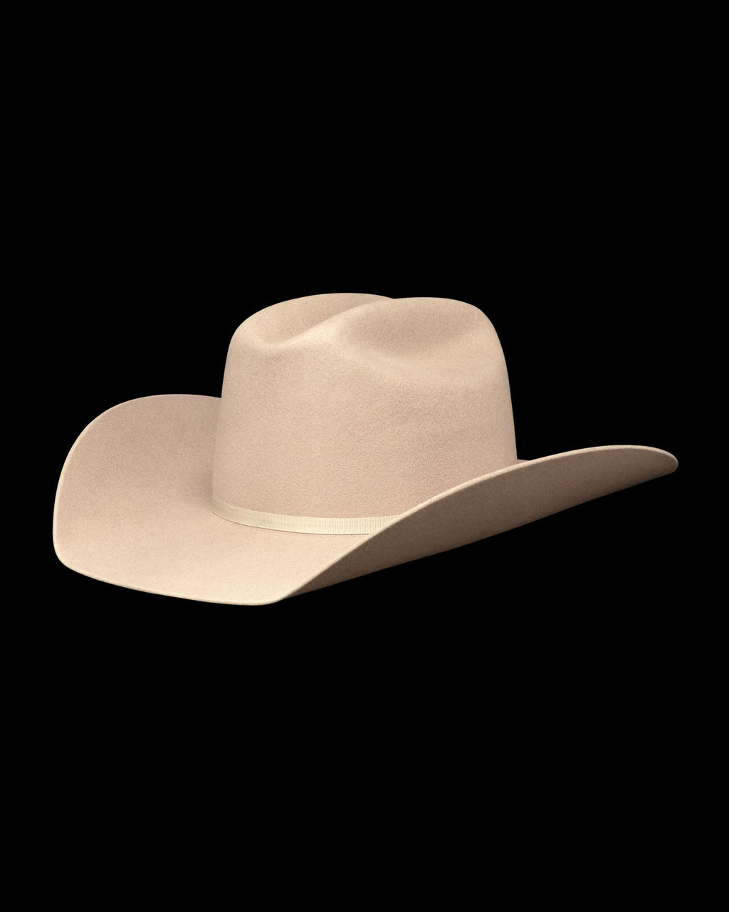 Quarterback view of Cattleman Wool Cowboy Hat - Khaki on plain background