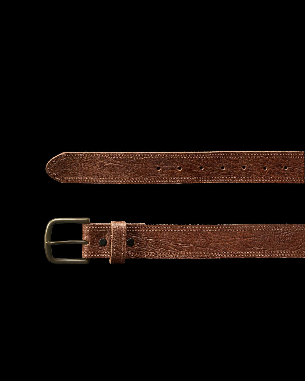 Closeup view of Men's Chore Belt - Tobacco