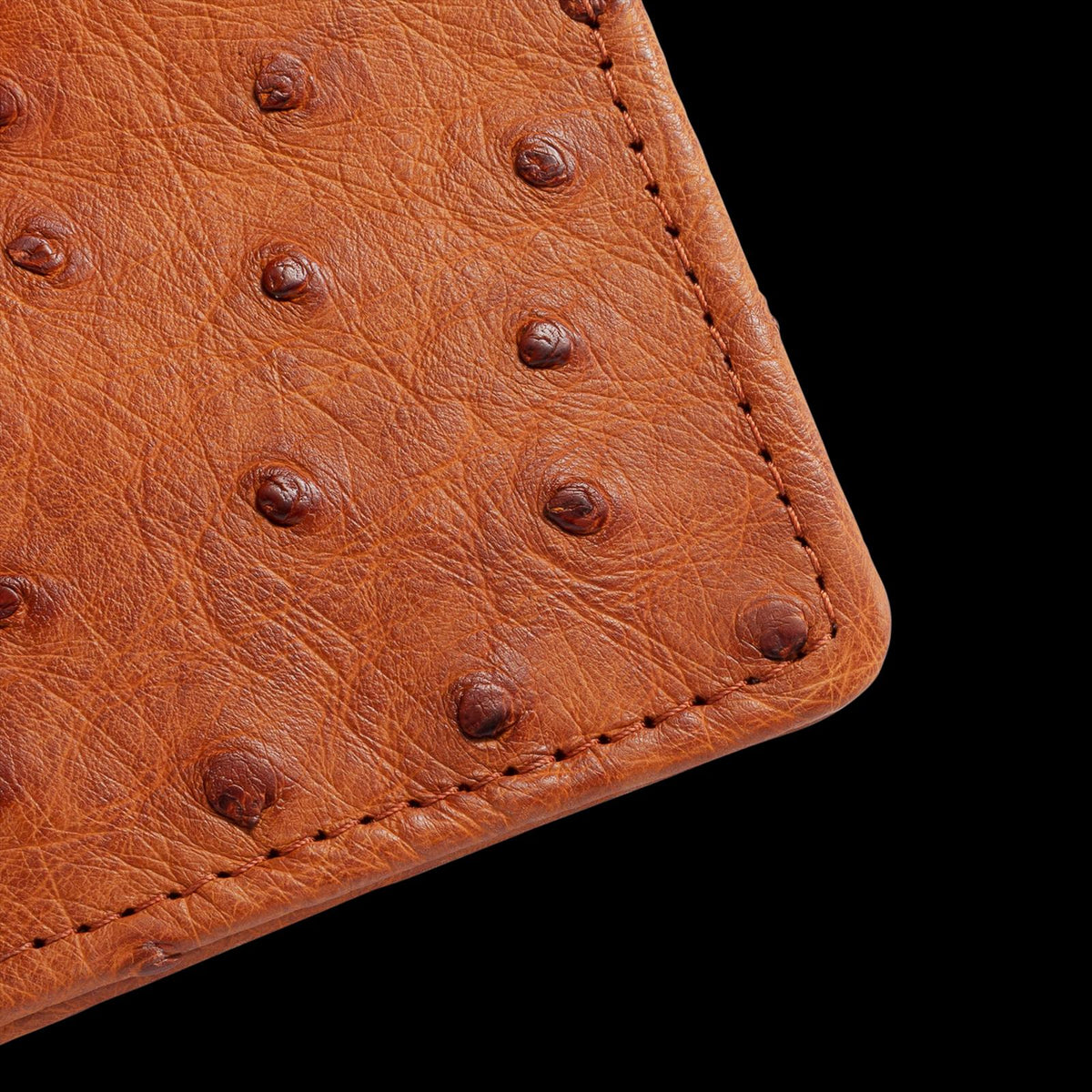 Closeup detail view of Bifold Card Case - Pecan