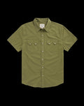 Closeup detail view of Men's Star Stitch Pearl Snap - Sage