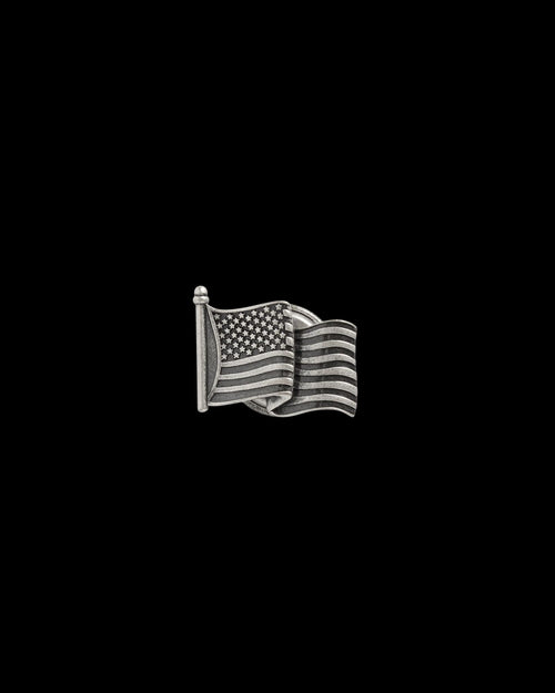 Front view of American Flag Magnetic Hat Pin - Dark Antique Nickel on plain background