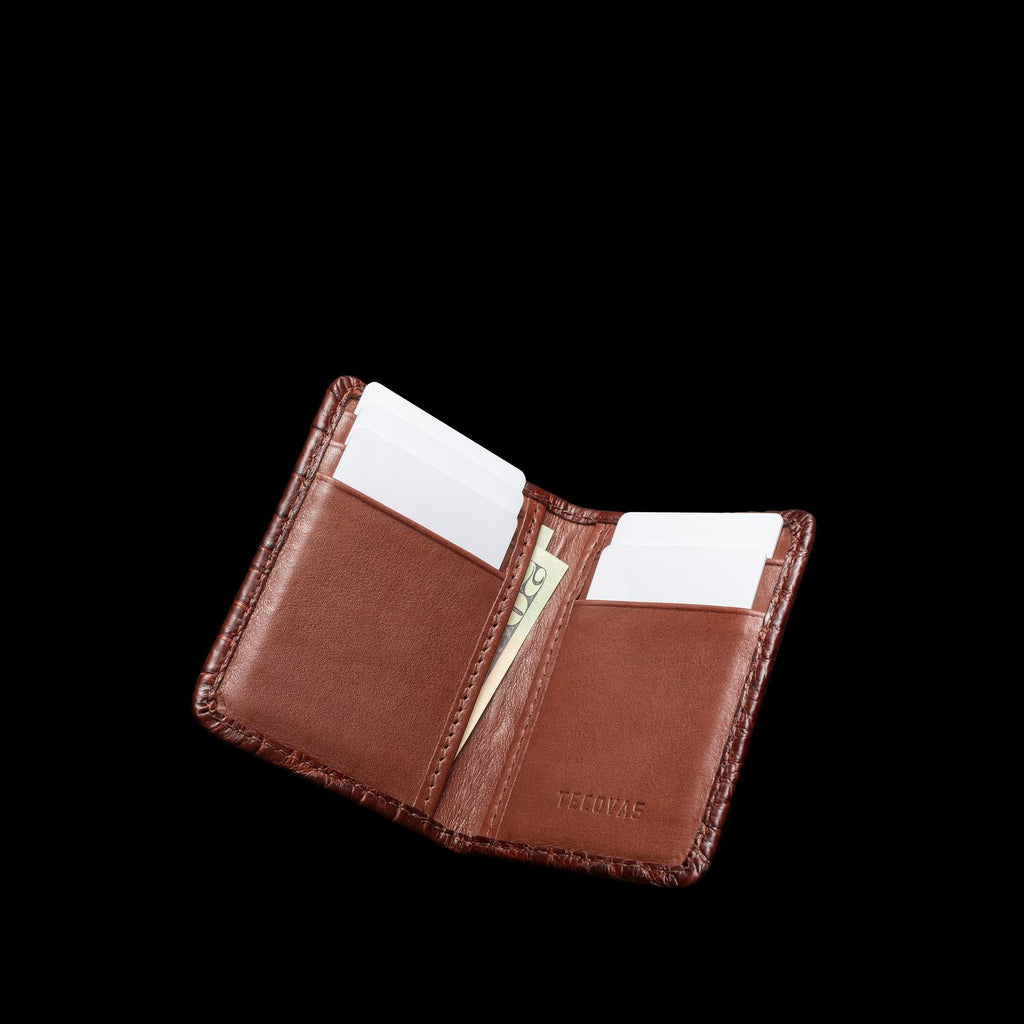 Front view of Bifold Card Case - Walnut on plain background