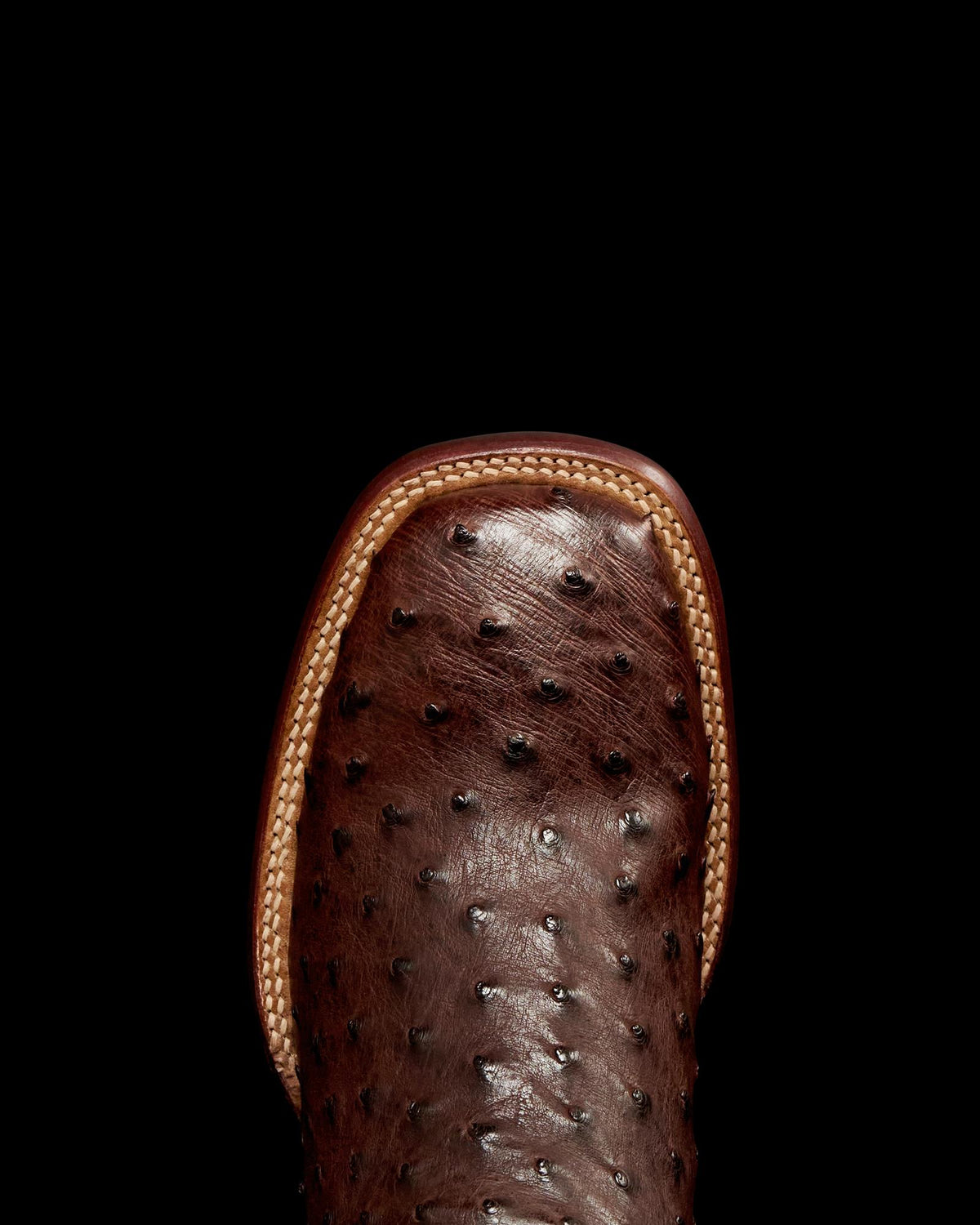 Toe view of The Emmitt II - Tobacco Ostrich on plain background