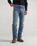 View of Men's Slim Straight Stretch Denim - Medium Light
