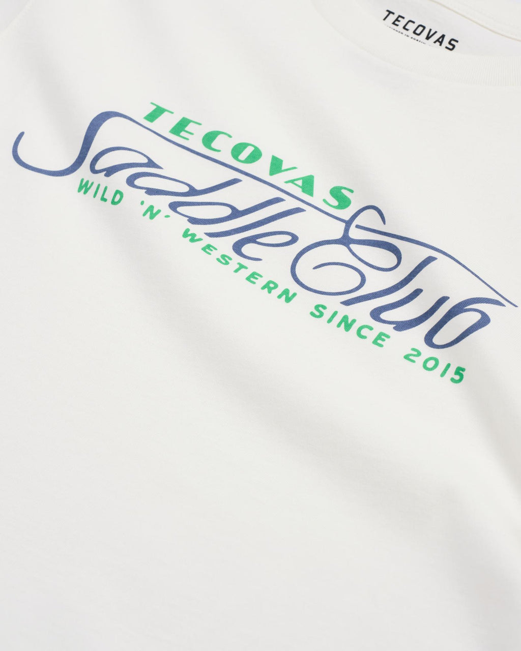 Closeup detail view of Women's Saddle Club Tee - Bone