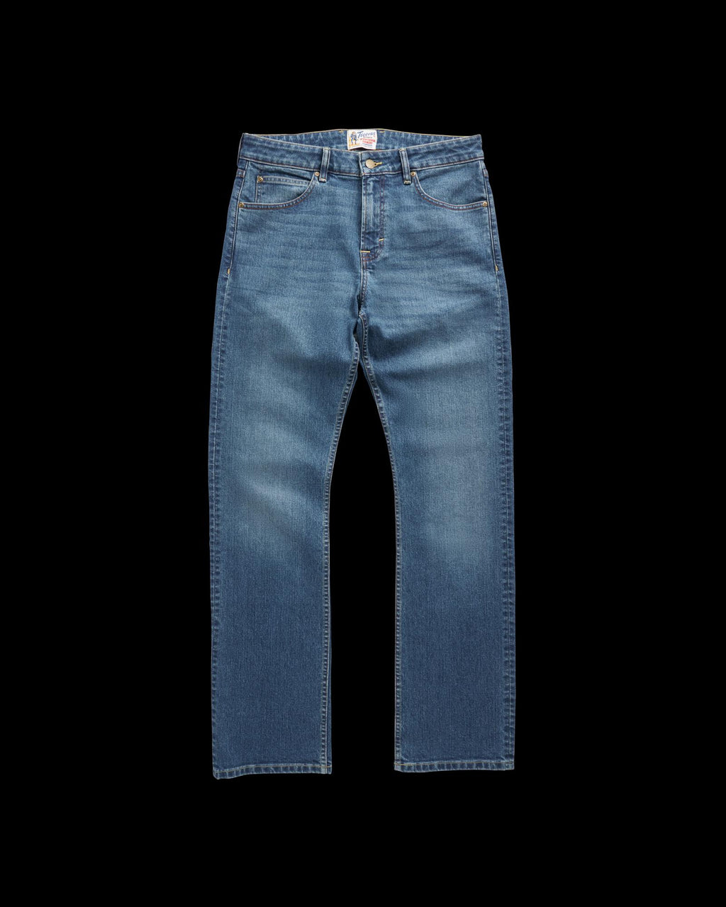 View of Men's Slim Straight Stretch Denim - Medium Indigo