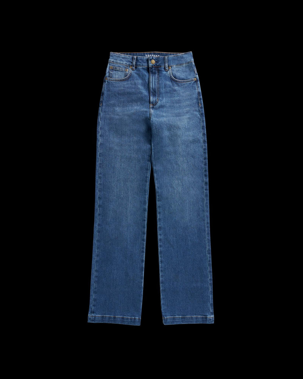 Front view of Women's Vintage High Rise Jean - Medium Wash  on plain background