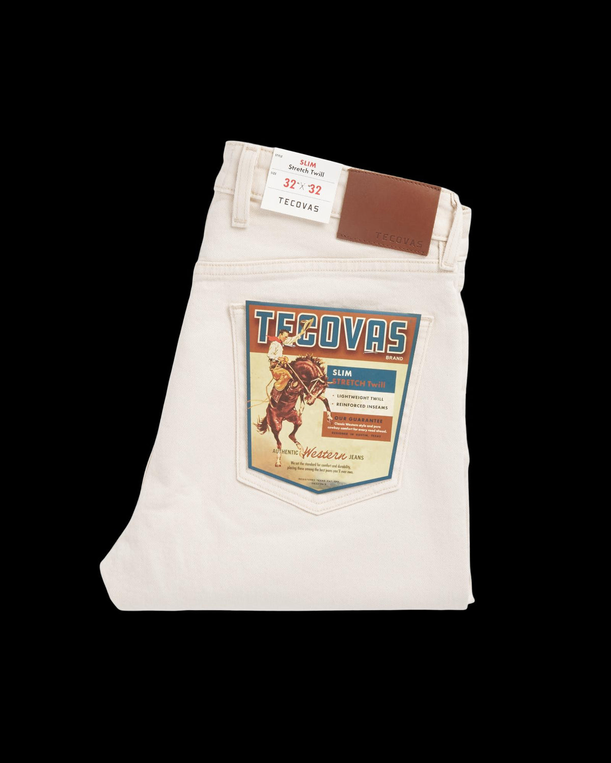 Folded view of Men's Slim Stretch Twill - Light Sand on plain background