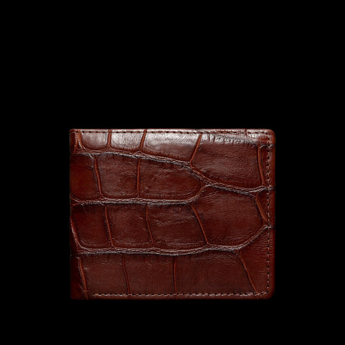 Front view of Alligator Billfold - Walnut on plain background