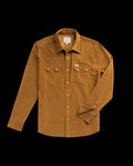 Closeup detail view of Men's Texas Weight Corduroy Pearl Snap - Bronze