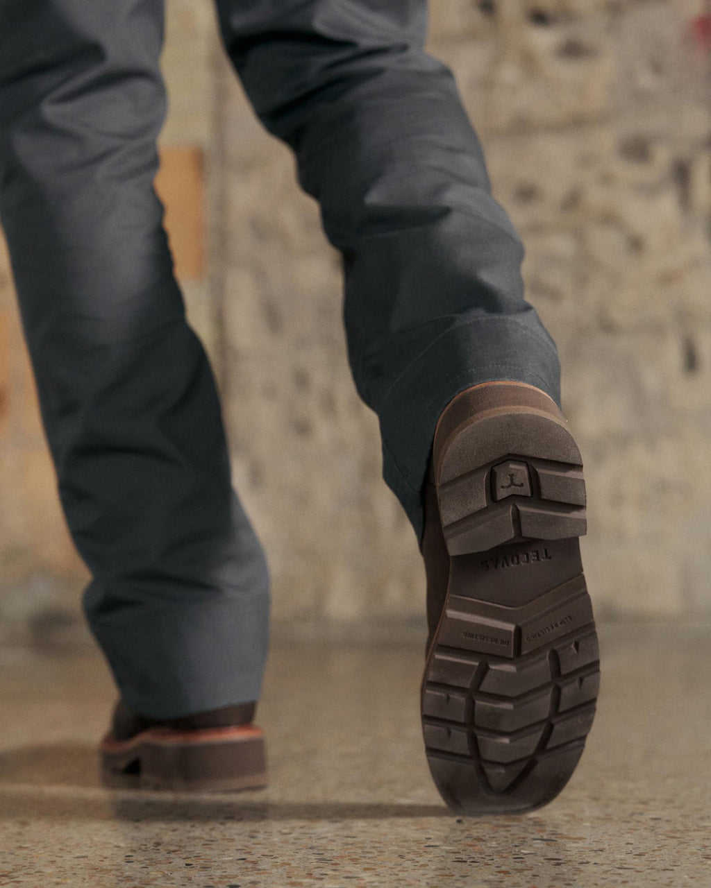 Toe view of LongHaul Waterproof Square Composite Toe Work Boot - Umber Cowhide on plain background